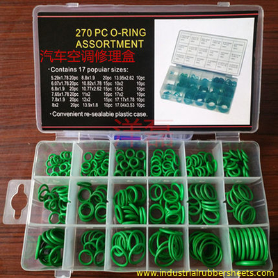 70 Shore A Hardness Silicone Rubber Washers FKM O Ring Kit Green Color