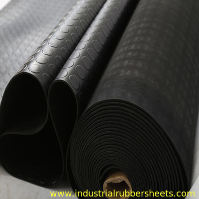Industrial Use Anti Slip Floor Mat Round Button Rubber Ground Sheet 3mm