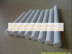 แท่ง PTFE บริสุทธิ์เกรดพรีเมี่ยม 100% / แท่ง PTFE สีขาว ทนทานต่อการกัดกร่อน