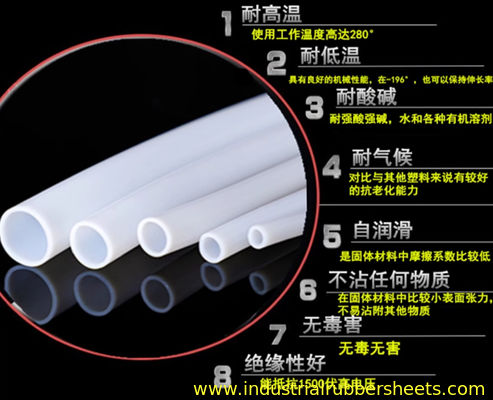 Id1mm X Od2mm X 100m ท่อ PTFE ขาวสําหรับอุณหภูมิสูง